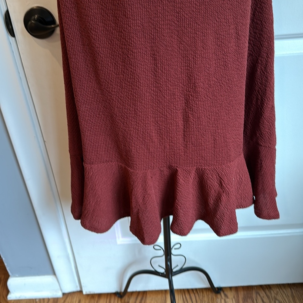 VCG  Torrid Brick Red Smocked Off Shoulder Bodycon Dress - Picture 4 of 9